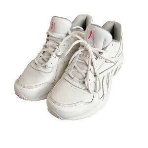 Reebok DMX MAX Breast Cancer Awareness Pink Ribbon White Walking Shoes Size 9.5